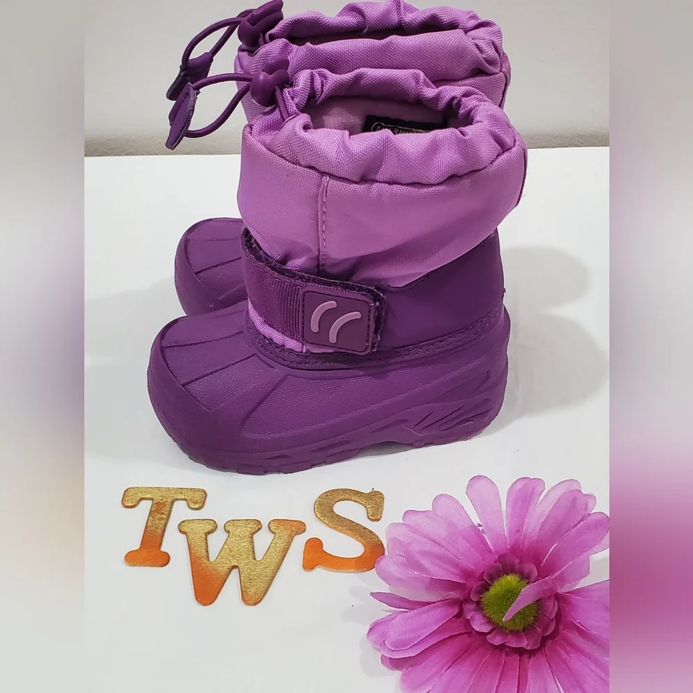 Kids Purple Winter‎ Boots Sz 5-6